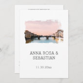 Invitation *~* QR RSVP Florence Italie Firenze AP12 Mariage (Devant / Derrière)