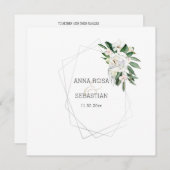 Invitation *~* QR RSVP Frame AR15 Floral Peony Mariage (Devant / Derrière)