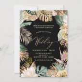 Invitation *~* QR RSVP Jungle Leopard Botanical AR21 MARIAGE (Devant)