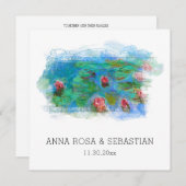 Invitation *~* QR RSVP MONET LILY POND AP12 RSVP Mariage (Devant / Derrière)