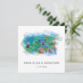 Invitation *~* QR RSVP MONET LILY POND AP12 RSVP Mariage (Debout devant)