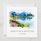 Invitation *~* QR RSVP MOUNTAINS Fleurs AP19 RSVP Mariage (Devant)