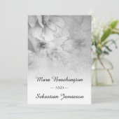 Invitation *~* QR RSVP Parties scintillant florale Mariage gr (Debout devant)