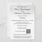 Invitation *~* QR RSVP Parties scintillant florale Mariage gr (Dos)