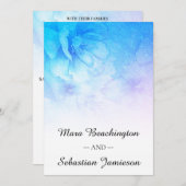 Invitation *~* QR RSVP Parties scintillant florale Ombre Mari (Devant / Derrière)