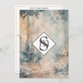 Invitation * QR Rustic AR26 Mariage RSVP Monogramme forestier (Devant / Derrière)