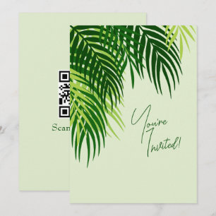Invitation QR Secret Feuilles Tropicales Mystérieu