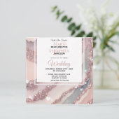 Invitation *~* QR Silver BLUSH PINK AGATE AR66 Mariage RSVP (Debout devant)
