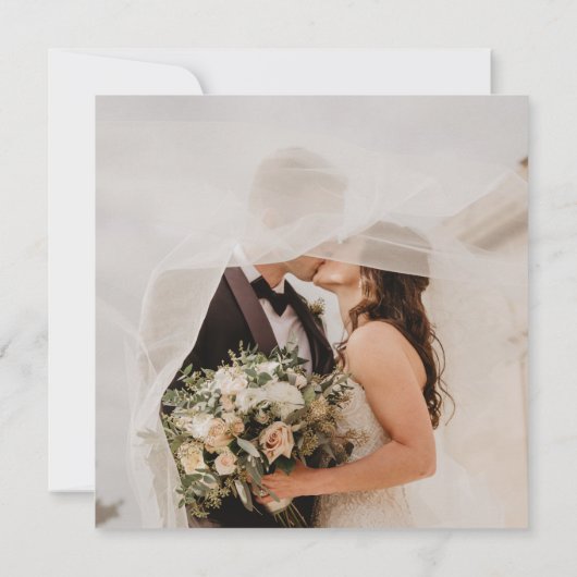 Invitation QR Simple Rustique Photo Mariage Enregistrer la Da (Dos)