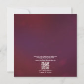 Invitation QRCode Burgundy Navy bleu floral Aquarelle Script (Dos)