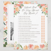 Invitation Qu'a-t-il dit de son jeu de douche de mariée (Devant / Derrière)