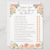 Invitation Qu'a-t-il dit de son jeu de douche de mariée (Devant)