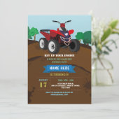 Invitation Quad Bike Birthday Invitation Piste d'a (Debout devant)
