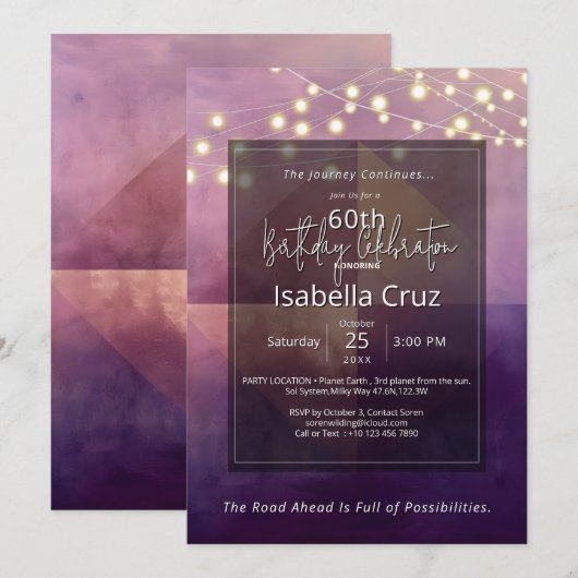 Invitation Quadrant Doux | Design Minimaliste (Devant / Derrière)