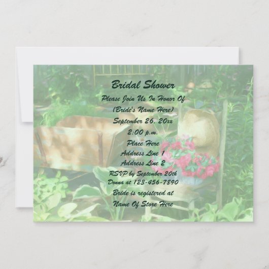 Invitation Quaint Flower Garden Bridal Shower (Devant)