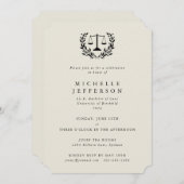 Invitation Qualifications en droit de la crème Laurel Wreath (Devant / Derrière)