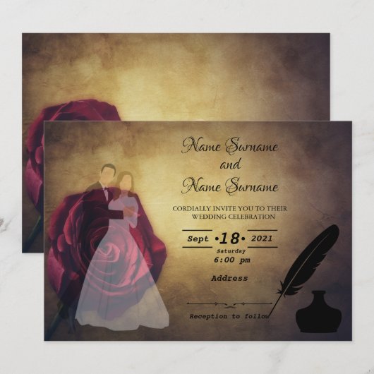 Invitation Qualité et inkwell (Devant / Derrière)