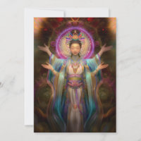Quan Yin Art de la Déesse Visionnaire Colorée