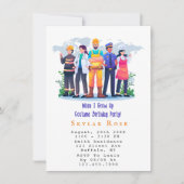 Invitation Quand j'ai grandi costume fête d'anniversaire (Devant)