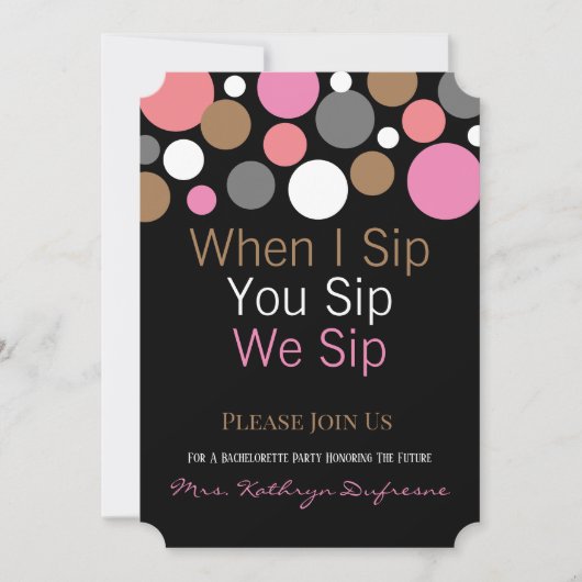 Invitation Quand Je T'Aime Siroter, On Sirote Une Fête De Bac (Devant)