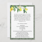Invitation Quand la vie vous donne Limoncello Elopement Card (Dos)