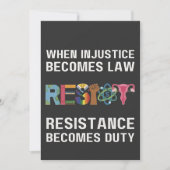 Invitation Quand L'Injustice Devient Loi, La Résistance Devie (Devant)