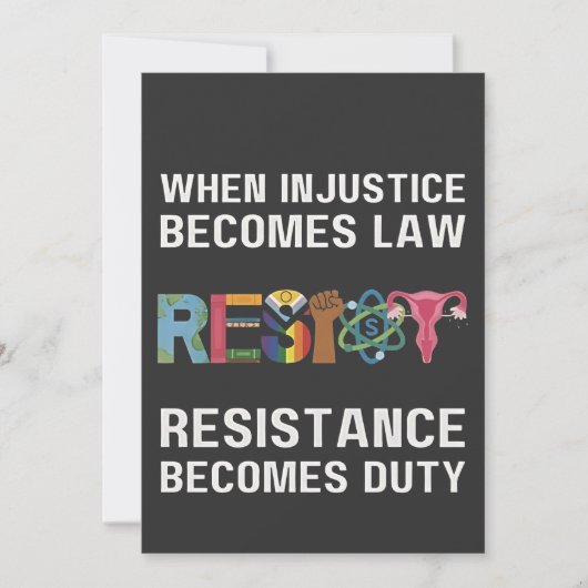 Invitation Quand L'Injustice Devient Loi, La Résistance Devie (Devant)