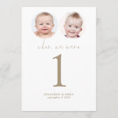 Invitation Quand Nous Étions Age Photos Mariage Numéro de tab (Dos)