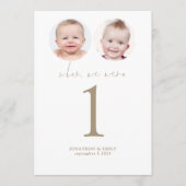 Invitation Quand Nous Étions Age Photos Mariage Numéro de tab (Devant)