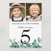 Invitation Quand Nous Étions Photo Eucalyptus Mariage Table # (Devant)