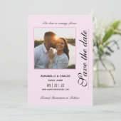 Invitation Quand Paris n'est pas si loin Sauvez la Date Rose  (Debout devant)