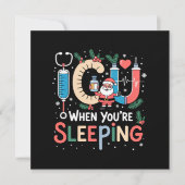 Invitation Quand vous dormez Drôle Infirmière de l'UIC Noël (Devant)