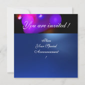 Invitation QUANTUM BUBBLE MONOGRAM violet bleu rose (Dos)