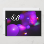 Invitation QUANTUME BULLE noire rose violet fuchsia (Devant)