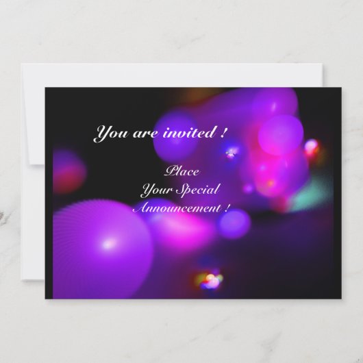 Invitation QUANTUME BULLE noire rose violet fuchsia (Dos)