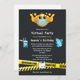 Invitation Quarantaine Virtual Birthday Party Photo