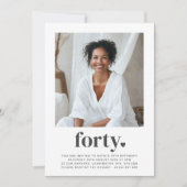 Invitation Quarante-40e Carré de coeur photo Anniversaire (Devant)