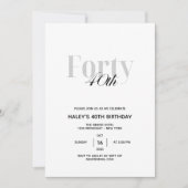 Invitation Quarante - 40e fête d'anniversaire Black & White C (Devant)