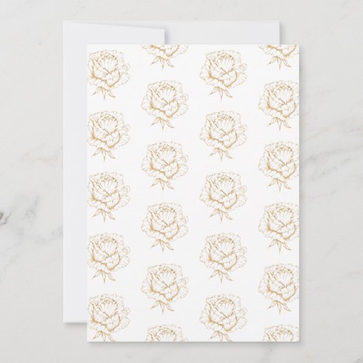 Invitation Quarante 40e Fleurs d'or Fête d'anniversaire moder (Dos)