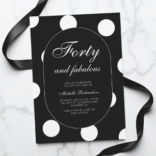 Invitation Quarante ans et fabuleux Anniversaire 40 ans à poi