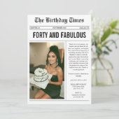 Invitation Quarante ans et fabuleux Photo 40e anniversaire (Debout devant)