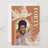 Invitation Quarante ans & Fabulux Anniversaire Orange Bohème  (Devant)