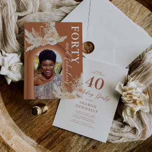 Invitation Quarante ans & Fabulux Anniversaire Orange Bohème