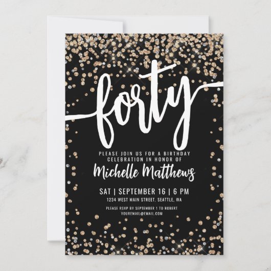 Invitation Quarante Black Gold 40e anniversaire (Devant)