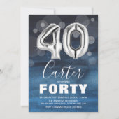 Invitation Quarante Bleus et Ballons d'argent 40e anniversair (Devant)