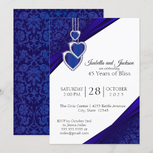 Invitations Faire Part Cartes Anniversaire Mariage 45 Ans Zazzle Be