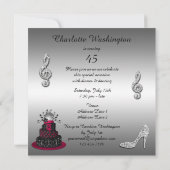 Invitation quarante-cinquième Talons de gâteau et d'étincelle (Dos)