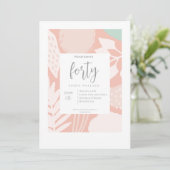 Invitation Quarante | Elégante 40ème anniversaire de fête Inv (Debout devant)