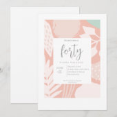 Invitation Quarante | Elégante 40ème anniversaire de fête Inv (Devant / Derrière)