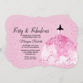 Invitation Quarante et fabuleux 40e anniversaire Parties scin (Devant / Derrière)